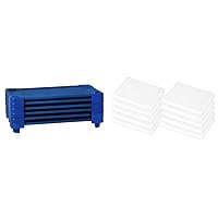 Heavy Duty Childrens Standard 52''L Stackable Daycare Cots SPG-021-5, Blue (Pack of 6) & American Baby Company 10-Piece Cotton-Polyester Blend, White, 23'' x 51'', for Boys and Girls