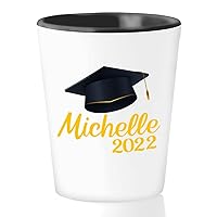 Custom Name Graduation 2020-Graduation Cap Shot Glass 1.5 Oz as Party Supplies,Graduation Decorations,School College,white