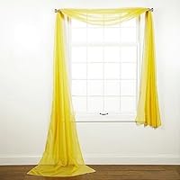 Beautiful Elegant Solid Sheer Scarf Valance Topper Long Window Treatment Scarves (55