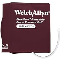 Welch Allyn REUSE-12-1SC FlexiPort Blood Pressure Cuff, Size 12, Large Adult, Reusable, 1-Tube, Male Screw Connector, 32-43 cm Range