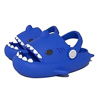 allgala Shark Slides Shark Slippers Non-Slip Novelty Open Toe Sandals for Boys Girl Indoor & Outdoor Comfy Cushioned Thick Sole Cute Cartoon Shower Cloud Pillow Slippers Beach Pool Shoes