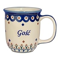 from Boleslawiec 12oz Mug - word GOSC on one side and the GUEST on the other