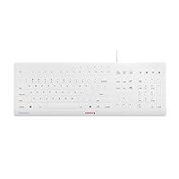 Cherry Stream Protect Keyboard for The Medical Industry Full Size Removable Cover for Hospital, Dentist, Cleanroom, Laboratory and Industrial. Fast to Clean and Flexible Silicone