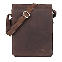 LEADERACHI Shoulder bag crossbody bag 10 inch tablet bag leather bag in vintage style for men women