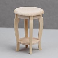 AirAds Dollhouse 1:12 Scale Dollhouse Miniature Wood Furniture Flower Stand Side Table Unfinished