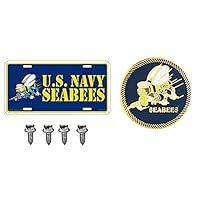 U.S. Navy Seabees Automobile License Plate and Black 1