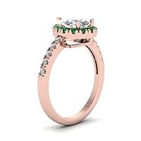 Choose Your Gemstone Pear Shaped Halo Ring Rose Gold Plated Pear Shape Halo Engagement Rings Affordable for Your Girlfriend, Wife, Partner Wedding US Size 4 to 12
