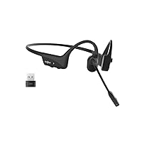 SHOKZ OpenComm2 UC - Bone Conduction Bluetooth Stereo Computer Headset with Boom Mic - USB-A Compatible with PC and Mac - Zoom Certified - with Bookmark