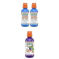 TheraBreath Fresh Breath Mouthwash, Icy Mint Flavor, Alcohol-Free, 16 Fl Oz (2-Pack) + TheraBreath Kids Mouthwash with Fluoride, Organic Grapes Galore, Anticavity, Dentist Formulated, 16 Fl Oz