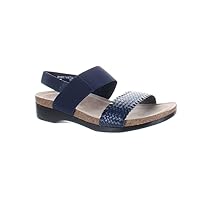 Munro American Women's Pisces navy Fabric/navy woven Kid leather Sandal US Size 8 WW