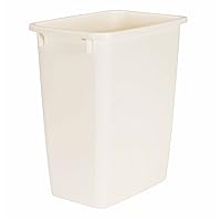 Rubbermaid Small Kitchen Bathroom Trash Can, Under Sink Waste Basket, Plastic Beige 5 Gallons 8 Inch Wide