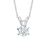 KATARINA 4.25 ct. E - I1 Round Brilliant Cut Diamond Solitaire Pendant Necklace in 14K Gold