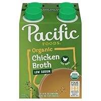 Pacific Foods Organic Free Range Chicken Broth, Low Sodium, 8 oz, 4 Count