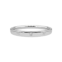 10K 14K 18K Gold Natural Round Diamond Wedding Band for Women Diamond Half Eternity Anniversary Stackable Ring Jewelry Gift for Her (G-H Color, I2-I3 Clarity)