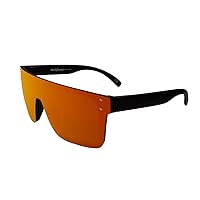 Polarized UV400 Rimless Single Full Lens Square Flat Top Shield Wraparound Oversized Sunglasses Men Women