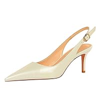 Slingback Pumps Pointed Toe Cutout Kitten Heels Stiletto Causal Party Shoes Women