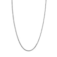 Savlano 925 Sterling Silver Rhodium Plated Solid 1.5MM Franco Square Box Chain Necklace for Women & Men-Made In Italy Comes with a Gift Box