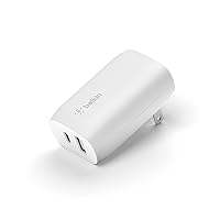 Belkin 37-Watt USB-C Wall Charger - Power Delivery 25W USB-C Port + 12W USB-A Port for PPS Charging Apple iPhone 15, 15 Plus, 15 Pro, 15 Pro Max, iPhone 14 Pro, 14 Pro Max, Samsung Galaxy S24, & More