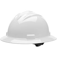 Bullard 3-Rib Full Brim Safety Hard Hat with 4-Point Ratchet Suspension and Cotton Brow Pad