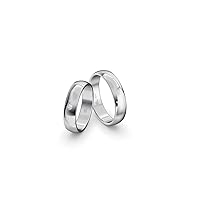 JC Trauringe White Gold 333 Wedding Rings Gold | Engagement Rings Gold Wide 5.0 mm I Partner Rings with Engraving in Elegant Box I 2 Wedding Rings Men's Ring and Women's Ring with Stone, Gold