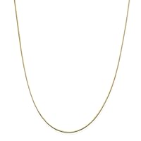 14k Solid Gold 1.40mm Octagonal Snake Chain Necklace Lobster Claw Jewelry Gifts for Women - Length Options: 16 18 20 24
