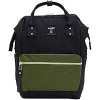 Anero ATB0197Z Backpack with Clasp, S, A4 Base, Water Repellent, Multiple Storage, PC Storage, Navy x Olive