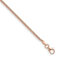 14ct Rose Gold Solid 1.7mm Wheat Chain Necklace 51 Centimeters Jewelry for Women