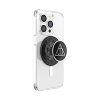 PopSockets Phone Grip Compatible with MagSafe, Adapter Ring for MagSafe Included, Phone Holder, Wireless Charging Compatible, Harry Potter - Enamel Deathly Hallows
