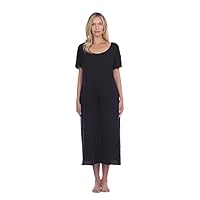 Women's Ashley-Cotton Short Sleeve Long Dress with Poetic Quote