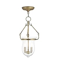 Livex Lighting 50294-01 Americana Two Light Pendant from Canterbury Collection Finish, Antique Brass