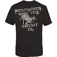 The Hunger Games 2: Cathing Fire Remember Who The Enemy Is Mens Black T-Shirt | L