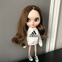 Clothes for Blythe Doll Licca Azone Ob24 Lijia Cloth T-Shirt Jeans Baby Dress Skirt (White)