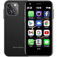 Soyes XS12Pro Mini 4G Smartphone 3.0 Inch Dual Sim Ultra Thin Unlocked Card Mobile Phone WiFi Bluetooth Hotspot Student Pocket Cellphone (Black 64GB)