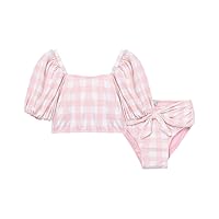Girl's Plaid Chic Bubble Sleeve Two-Pieces (Big Kids)