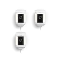 Introducing Ring Spotlight Cam Plus, Plug-In | Two-Way Talk, Color Night Vision, and Security Siren (2022 release) | 3-pack, White