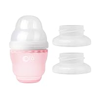 Olababy 100% Silicone Gentle Baby Bottle (4oz, Rose) + Breast Pump Adapter (for Spectra 2PK) Bundle