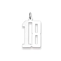 925 Sterling Silver Small Elongated Pol Pendant Necklace Sport game Number Jewelry for Women in Silver Choice of Numbers and Variety of Options