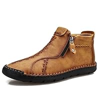 Govicta Mens Casual Leather Shoes Ankle Chukka Boots Slip On Loafers Mid top Moccasins Shoes Renaissance Shoes Pirate Boots