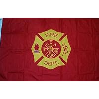 3x5 Fire Department Flag Double Sided Nylon Embroidered Firefighter Banner