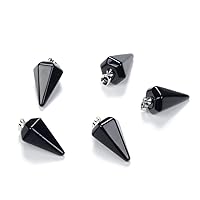 2pcs Adabele Natural Black Obsidian Healing Gemstone Pendant Drop Focal Beads for Women Men Jewelry Making G2P-M5
