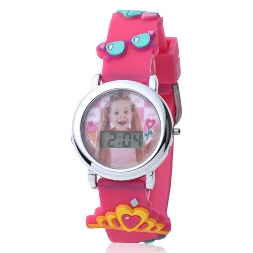 Accutime Pocket Watch Love Diana Kids Digital Watch Set - LED Flashing Lights, LCD Watch Display, with 3 Bracelets, Kids, Girls Watch, Silicone Strap in Pink (Model: LDA40005AZ)