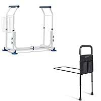 GreenChief Stand Alone Toilet Safety Rails 350lbs & Bed Assist Rail for Elderly Seniors