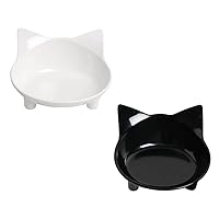 Cat Bowl Cat Food Bowls Non Slip Dog Dish Pet Food Bowls Shallow Cat Water Bowl Cat Feeding Wide Bowls to Stress Relief of Whisker Fatigue Pet Bowl of Dog Cats Rabbit(Safe Food-Grade)