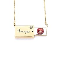 Squirrel Subshrubby Peony Flower Letter Envelope Necklace Pendant Jewelry