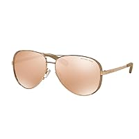 Michael Kors MK5004 Chelsea Aviator Sunglasses Rose Gold w/Gold Mirror (1017/R1) MK 5004 1017R1 59mm Authentic