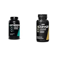 JYM Supplement Science Omega JYM Fish Oil 2800mg, D3 + K2 Vitamins, Brain Heart Joint Support Bundle