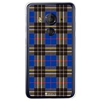 Second Skin Tartan Check Blue (Clear) Design by Moisture/for HTC J Butterfly HTV31/au AHTV31-PCCL-277-Y468