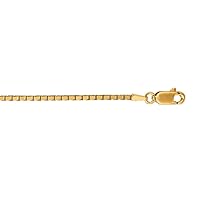 14k Gold Shiny Classic Box Chain Necklace Jewelry for Women in White Gold Yellow Gold Rose Gold Choice of Lengths 16 18 20 24 13 17 22 30 and Variety of mm Options
