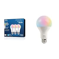 Connected Max Smart Led Bulb A19 60W Tunable White + Color Changing & Connected Max Smart Led Bulb A21 100W Tunable White + Color Changing, 2.4 Ghz, Bluetooth + WiFi, 1Pk