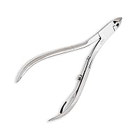 Italy - Professional Half Jaw Cuticle Nipper, Stainless Steel
